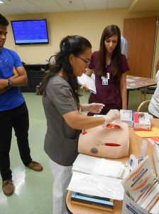 Members of the Bridgeway Senior Healthcare Nursing Department hone their skills during their annual Nursing Skills Lab.